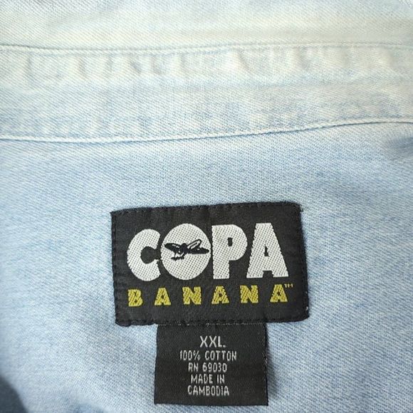 Snapple Denim Work Shirt Vintage 90s Employee Delivery Uniform Light Blue Mens - Picture 4 of 5